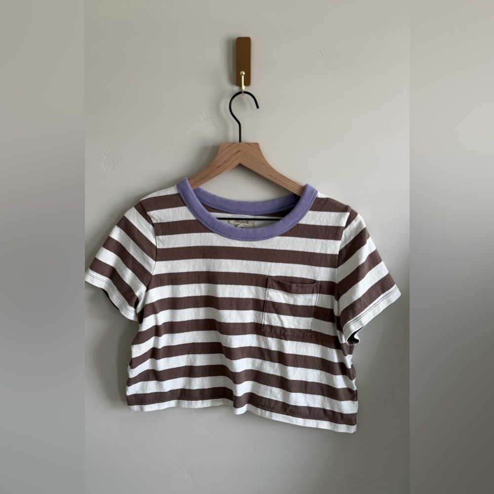 Madewell Cropped Pocket Tee in Stripe - Picture 6 of 7